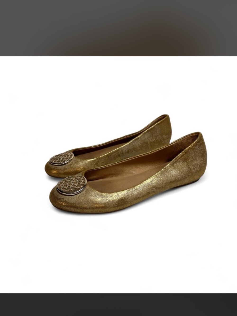 Coach Metallic Gold Women's Ballet Flats